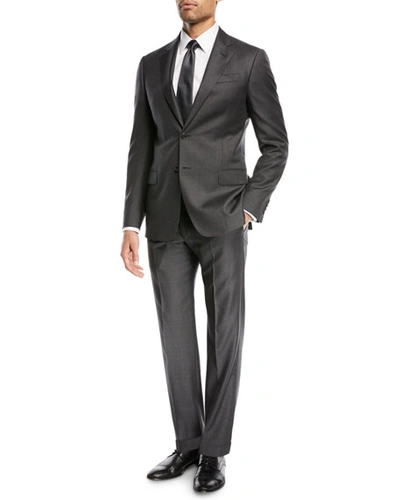 Shop Emporio Armani Super 130s Wool Two-piece Suit In Gray