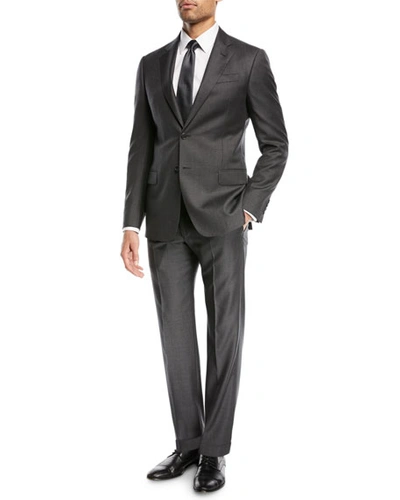 Emporio Armani Super 130s Wool Two-piece Suit In Gray