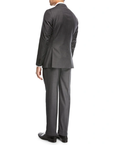 Shop Emporio Armani Super 130s Wool Two-piece Suit In Gray