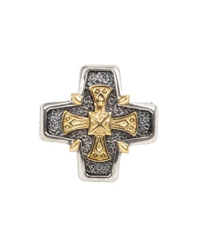 Shop Konstantino Men's Stavros 18k Gold Cross Ring In Silver