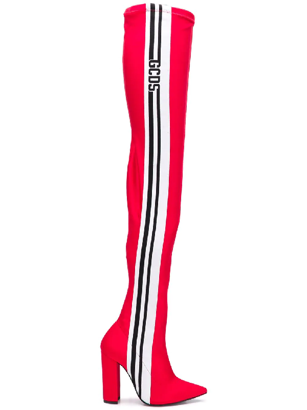 red stripe boots