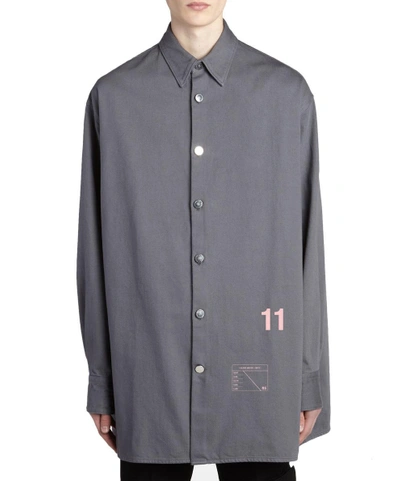 Shop Raf Simons Easy Fit Denim Shirt In Grigio