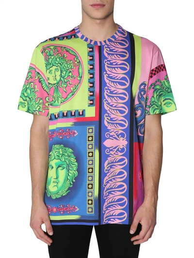 Shop Versace Round Collar T-shirt In Multicolor
