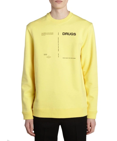 Shop Raf Simons Drugs Cotton Sweatshirt In Giallo