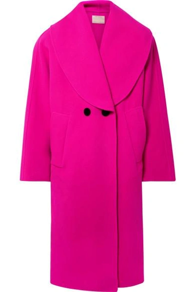 Shop Marc Jacobs Oversized Double-breasted Wool-blend Coat In Fuchsia