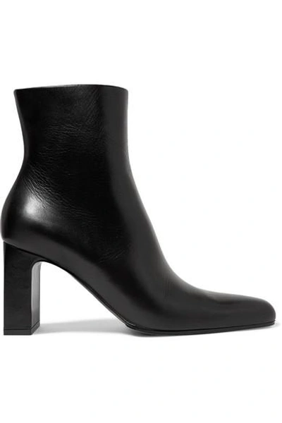 Shop Balenciaga Glossed-leather Ankle Boots In Black