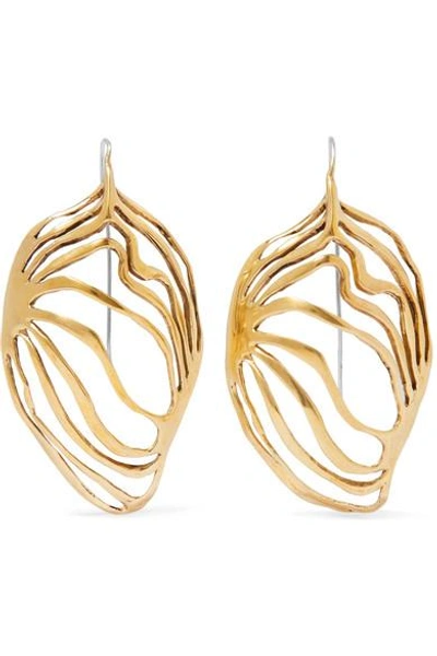 Shop Ariana Boussard-reifel Monarch Gold-tone Earrings