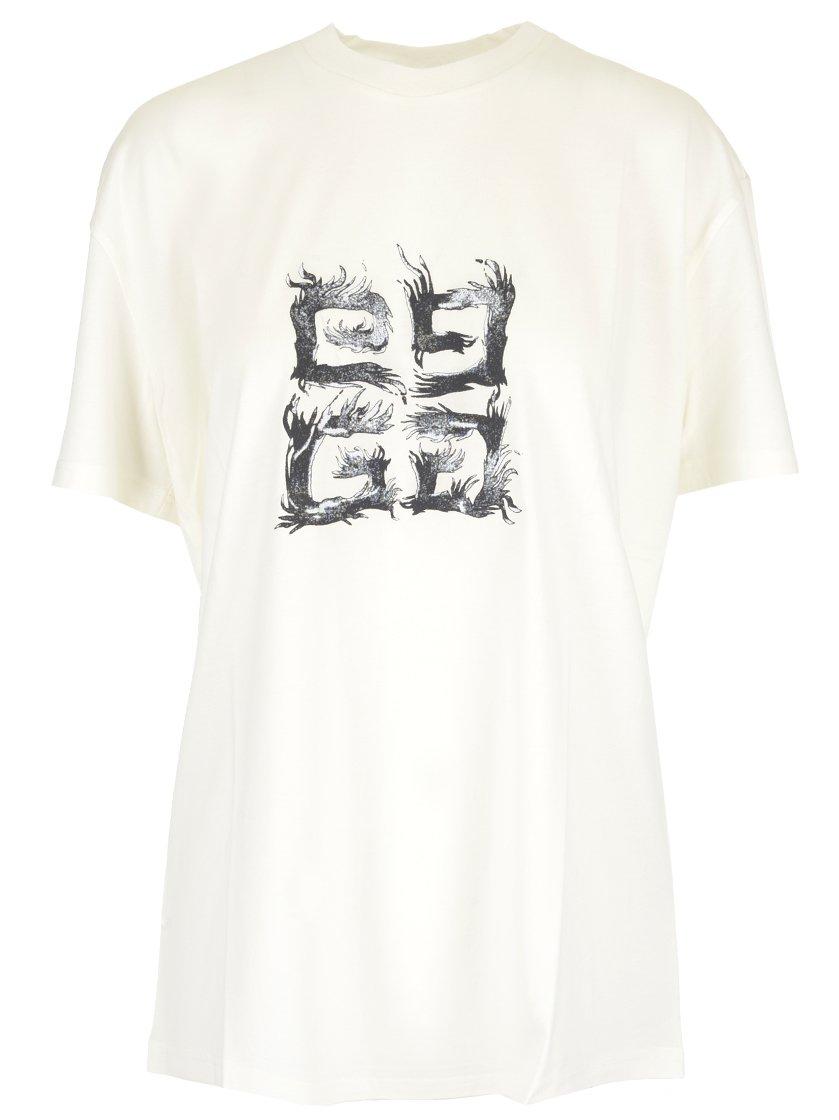 Givenchy 4g Logo Printed T In White | ModeSens