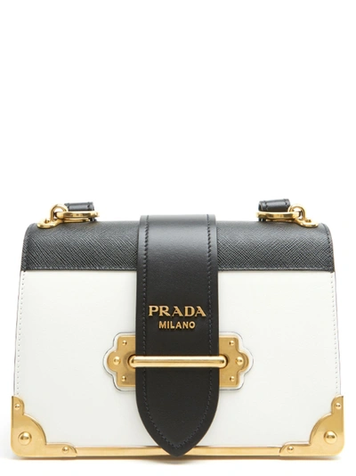 Shop Prada 'cahier' Bag In Black & White