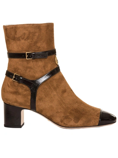 Shop Gucci Suede Ankle Boots In Tabacco