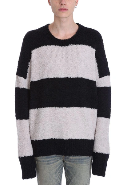 Shop Amiri Wide Stripe Black/white Wool Sweater