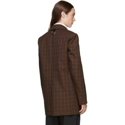 Shop Tibi Brown Menswear Check Oversized Blazer In Brown Multi