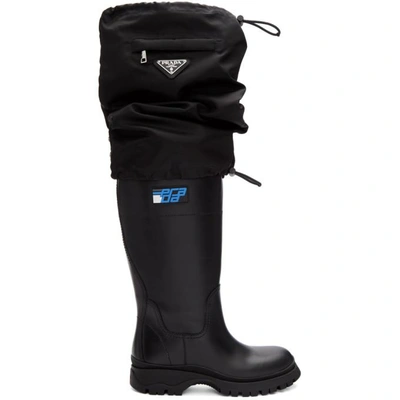 Prada Rain boots Black Rubber ref.121224 - Joli Closet
