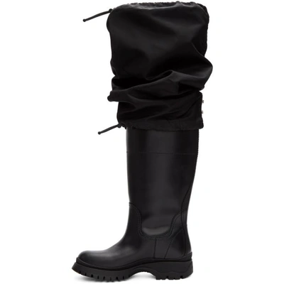 Shop Prada Black Covered Tall Boots