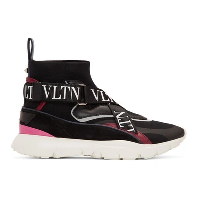 Shop Valentino Black  Garavani Vltn Heroes Sneakers In Elm Bl Mult