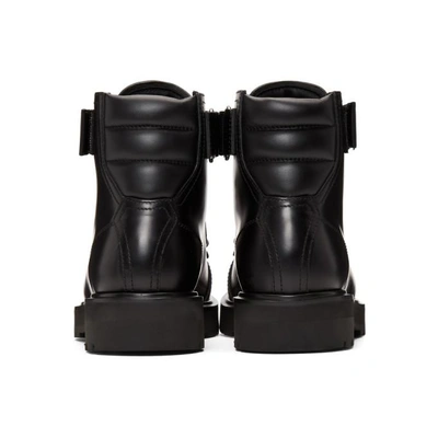 Shop Valentino Black  Garavani Vltn Lace-up Boots In K97 Black