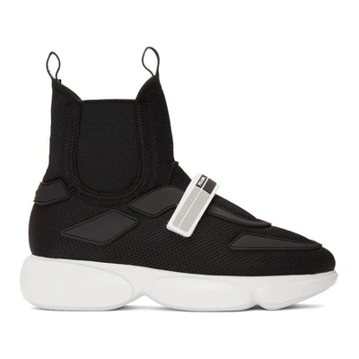 Shop Prada Black Cloudbust High-top Sneakers In F0967 Black