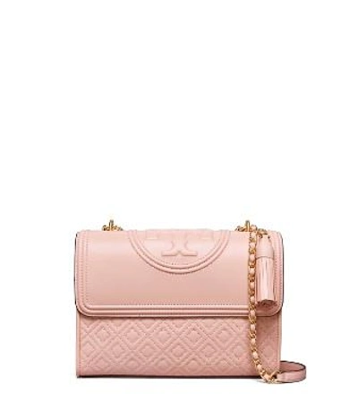 Shop Tory Burch Fleming Convertible Shoulder Bag In Shell Pink