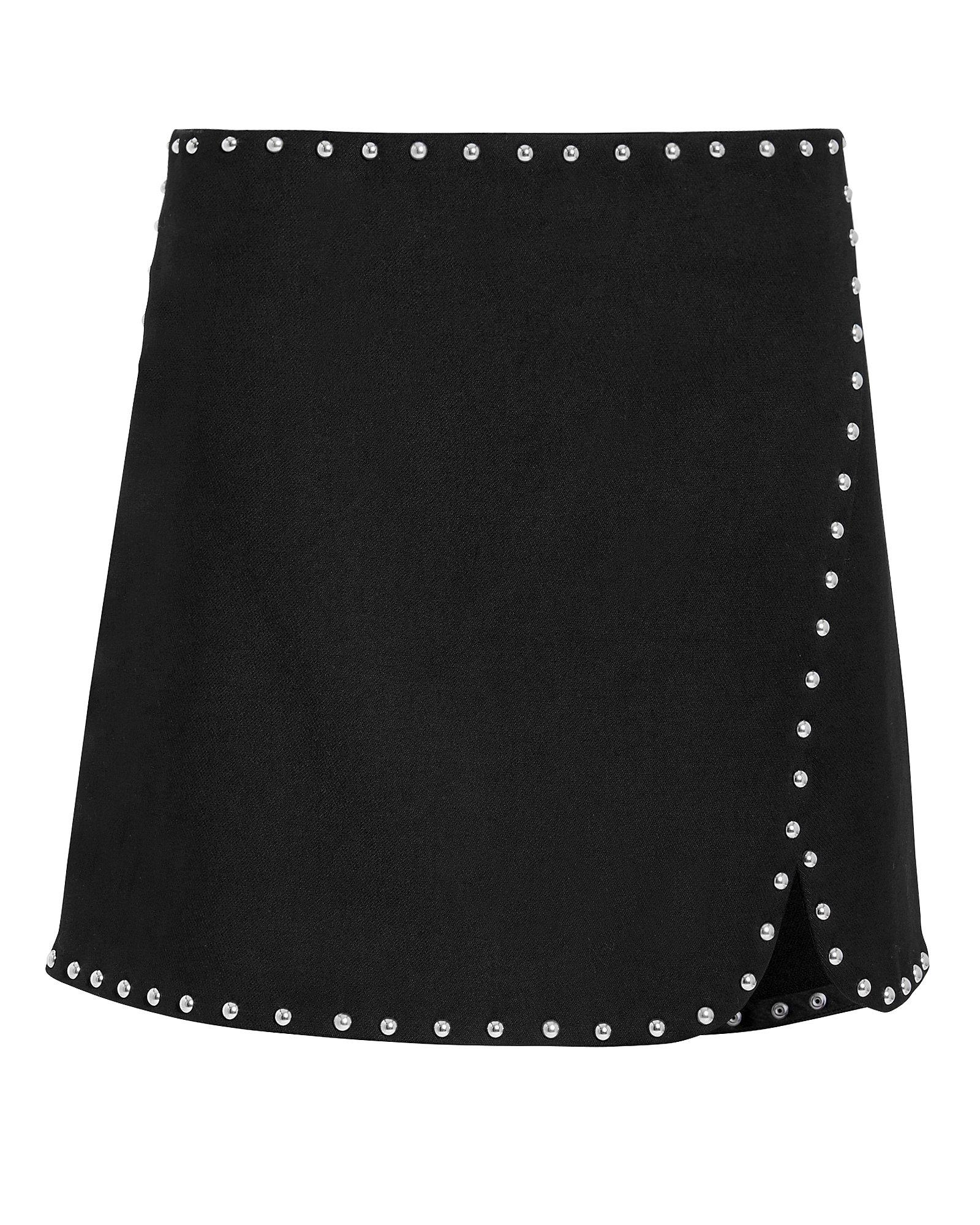 Helmut Lang Studded Overlap Mini Skirt In Black | ModeSens