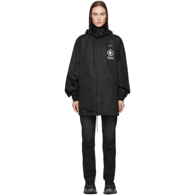 Shop Balenciaga Black World Food Programme Windbreaker Jacket In 1000 Black