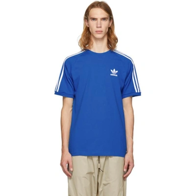 Shop Adidas Originals Blue 3-stripes T-shirt In Bluebird