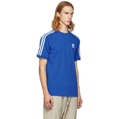 Shop Adidas Originals Blue 3-stripes T-shirt In Bluebird