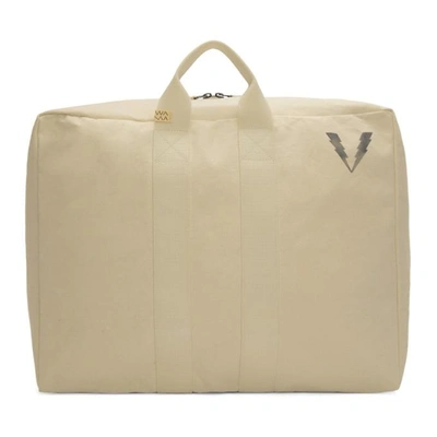 Shop Visvim Ivory Canvas Stencil Plura Bag