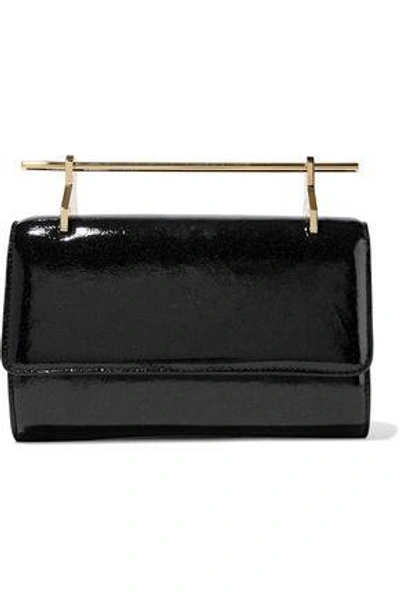 Shop M2malletier Woman Fabricca Distressed Metallic Calf Hair Clutch Black