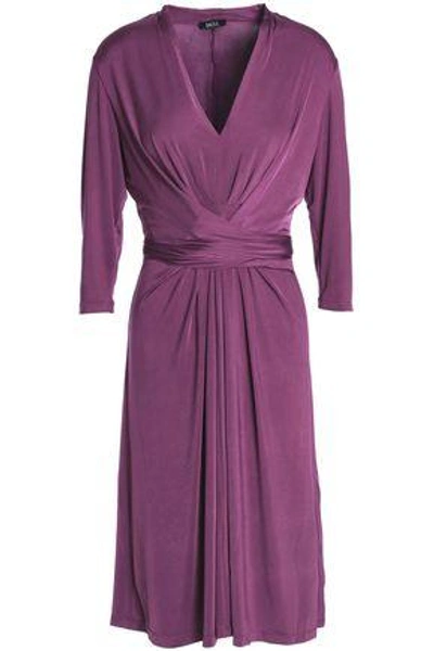 Shop Raoul Woman Tie-front Stretch-jersey Dress Purple