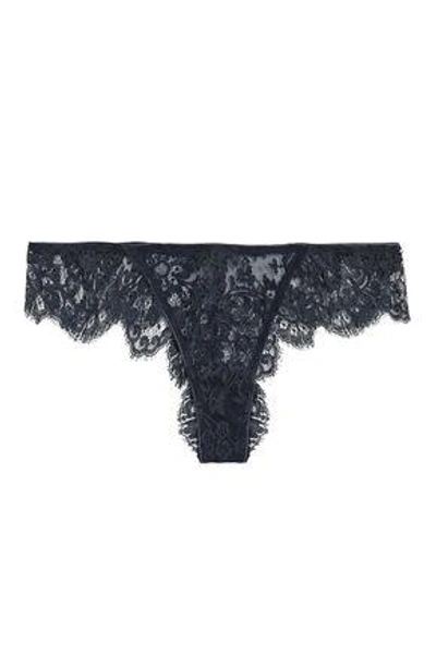 Shop I.d. Sarrieri Woman Lace Low-rise Briefs Navy