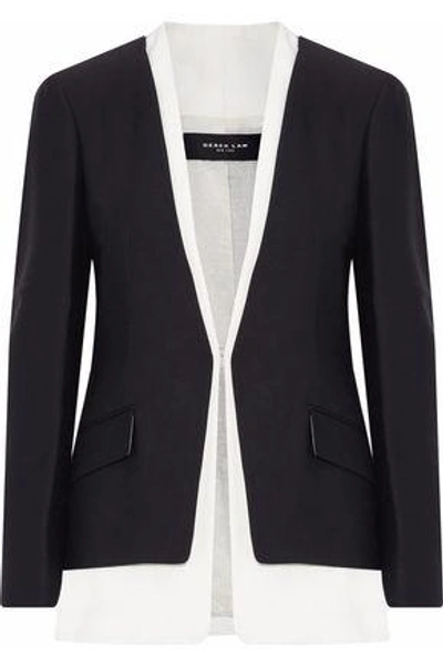 Shop Derek Lam Woman Layered Two-tone Cady Blazer Black