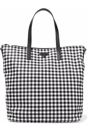 prada plaid tote bag