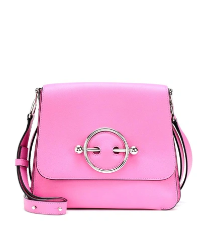 Shop Jw Anderson Disc Leather Shoulder Bag In Pink