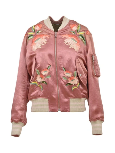 Shop Gucci Fication Bomber Jacket In Pink