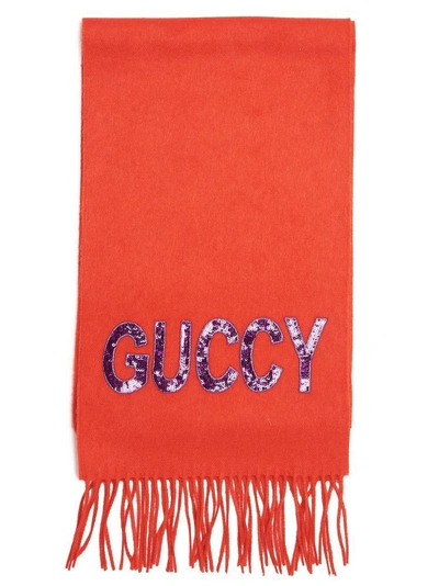 Shop Gucci Sequin  Scarf In Red