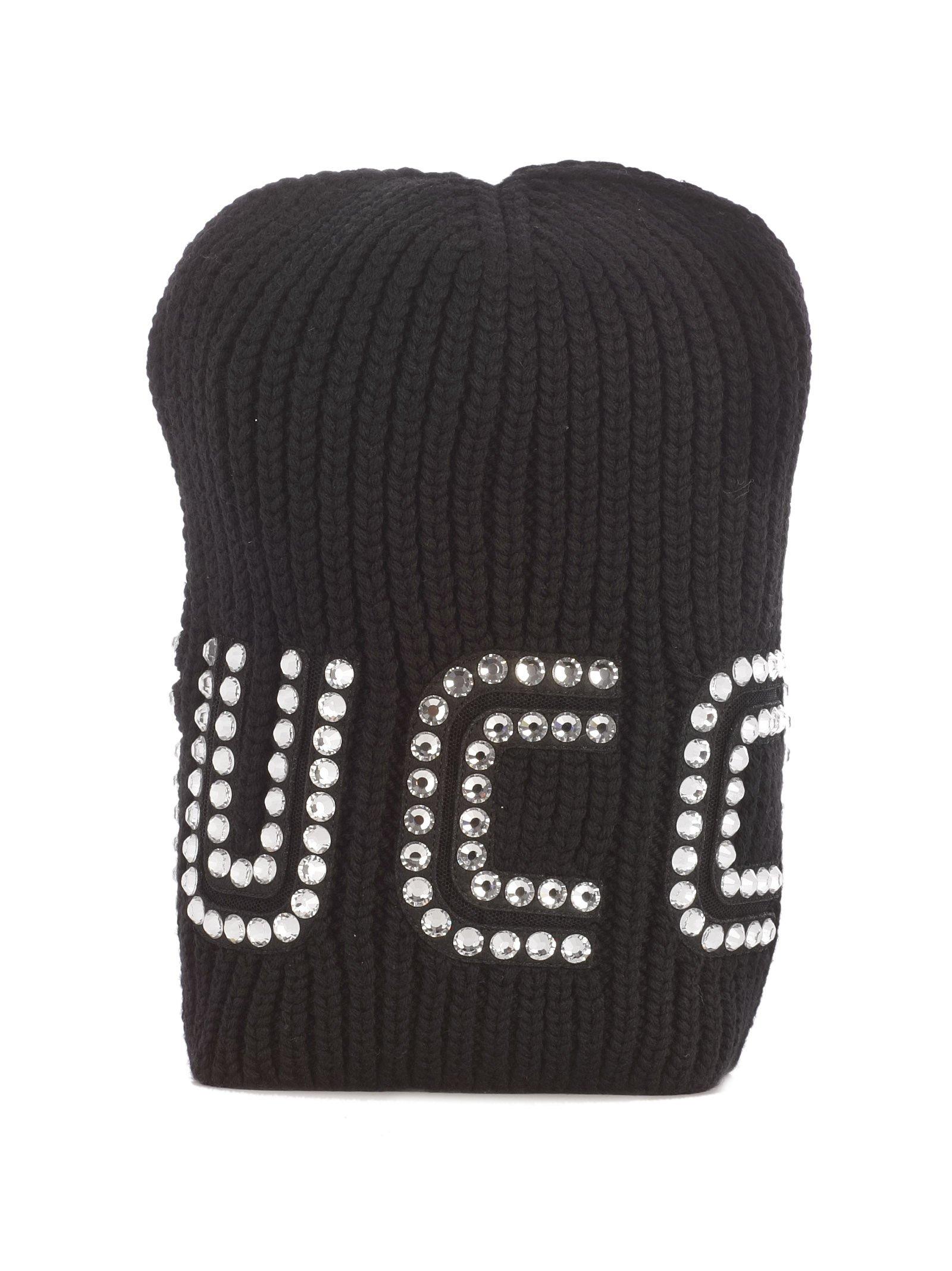 Gucci Guccy Crystal Embellished Beanie In Black | ModeSens