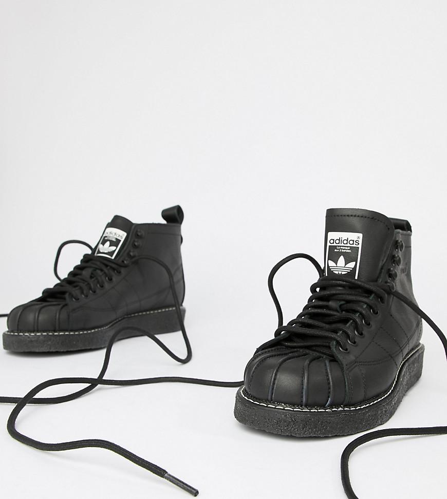 Adidas Originals Superstar Boot Luxe Sneakers In Triple Black - Black |  ModeSens