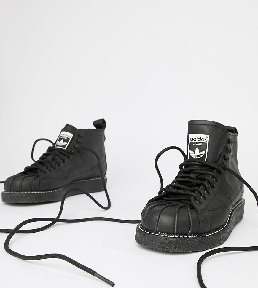 adidas originals superstar boot luxe trainers in triple black