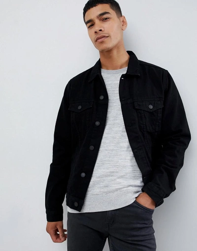 Shop New Look Denim Jacket In Black Wash