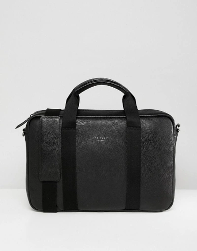 Shop Ted Baker Importa Document Bag In Leather-black
