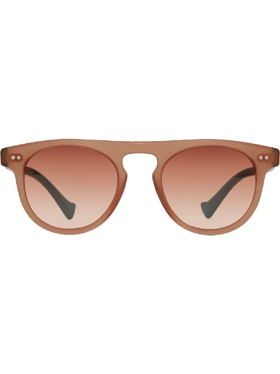 Shop Burberry Eyewear The Keyhole Round Frame Sunglasses - Red