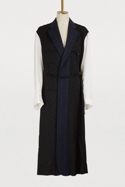 Shop Stella Mccartney Wool Long Dress In 4101 - Ink