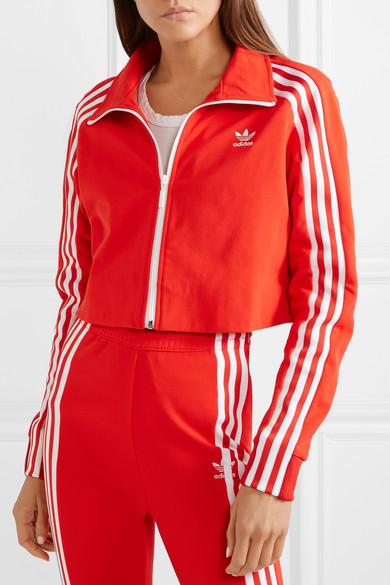 red adidas crop jacket