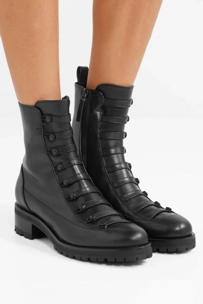 Shop Rupert Sanderson Swing Leather Ankle Boots In Black