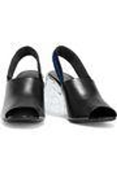 Shop 3.1 Phillip Lim / フィリップ リム 3.1 Phillip Lim Woman Leather And Plexiglas Slingback Mules Black