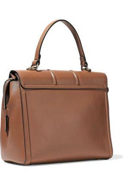 Shop Lanvin Woman Leather Shoulder Bag Camel