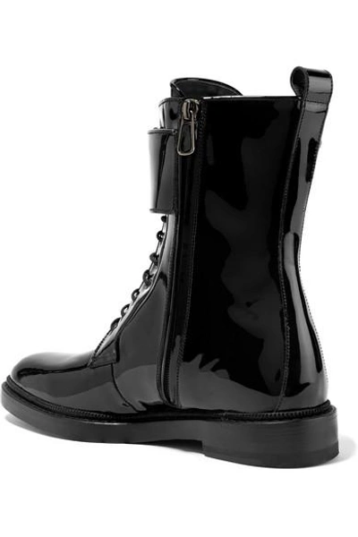 Shop Paul Andrew Landrey Patent-leather Ankle Boots In Black