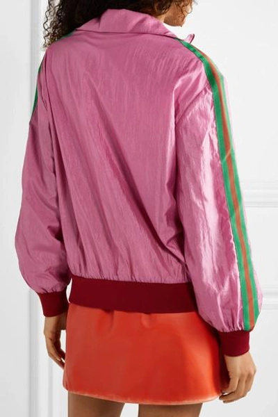 Shop Gucci Grosgrain-trimmed Printed Shell Track Jacket