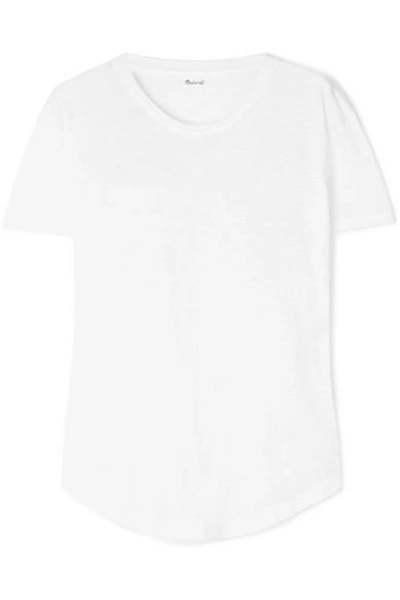 Shop Madewell Whisper Slub Cotton-jersey T-shirt In White