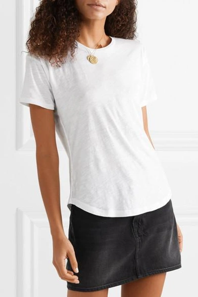 Shop Madewell Whisper Slub Cotton-jersey T-shirt In White